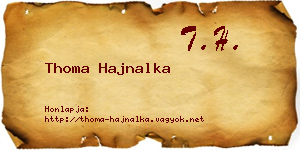 Thoma Hajnalka névjegykártya